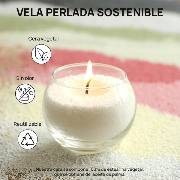 Velas Perladas Comforder – Blanco 400 g + 4 Mechas