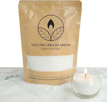 Velas Perladas Lumina – Blanco 400 g + 4 Mechas