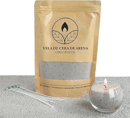 Velas Perladas Comforder – Gris 400 g + 4 Mechas