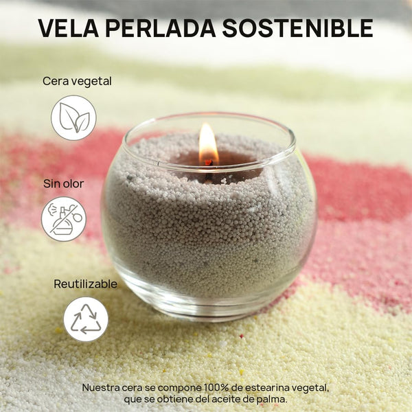 Velas Perladas Comforder – Gris 400 g + 4 Mechas