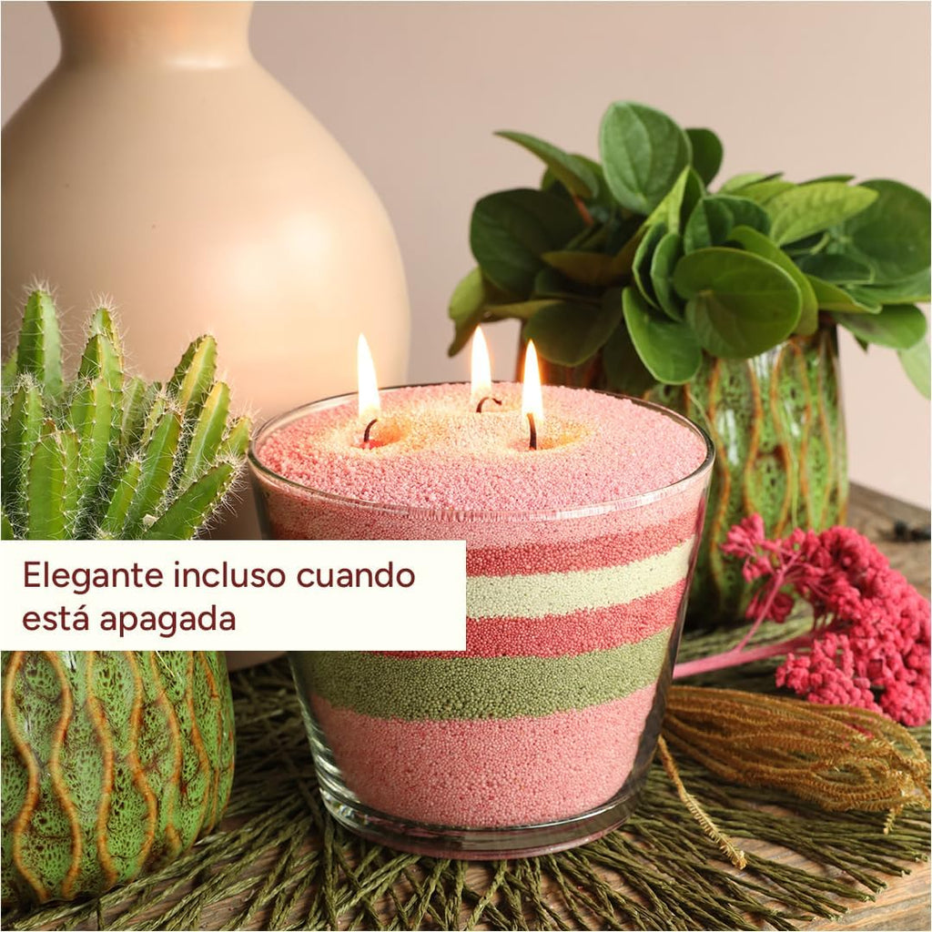 Velas Perladas Lumina  – Rojo 400 g + 4 Mechas