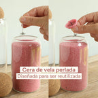 Velas Perladas Lumina  – Rosa 400 g + 4 Mechas