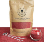 Velas Perladas Lumina  – Rojo 400 g + 4 Mechas
