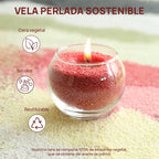Velas Perladas Lumina  – Rojo 400 g + 4 Mechas