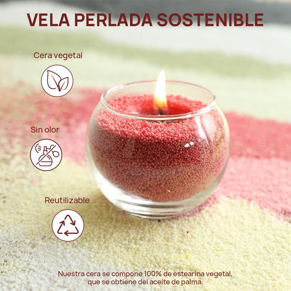 Velas Perladas Comforder – Rojo 400 g + 4 Mechas
