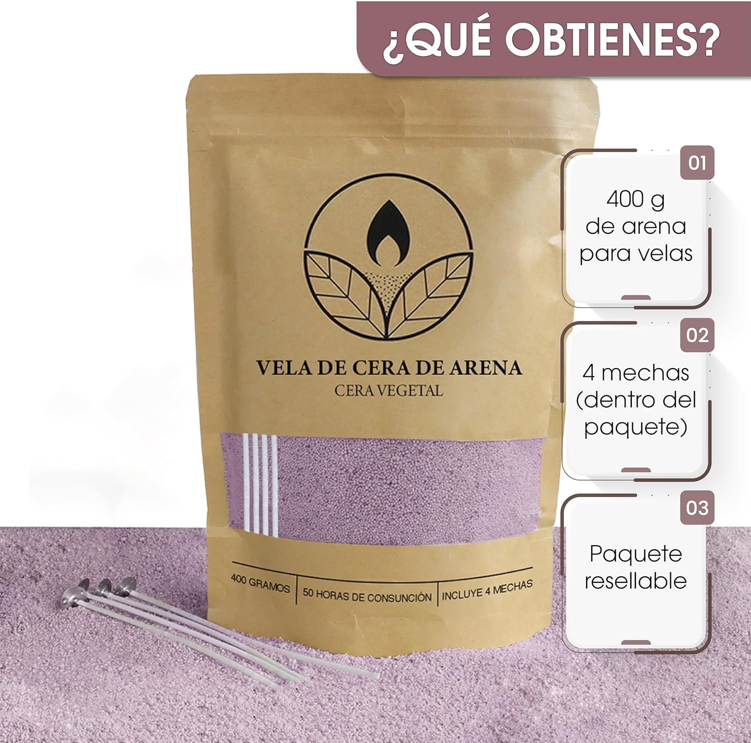 50 mechas para Velas, 15 cm de Largo, de algodón